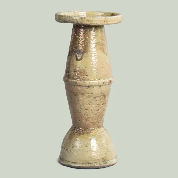 Prakasha Taupe Stone Pottery Candle Stand (Medium)