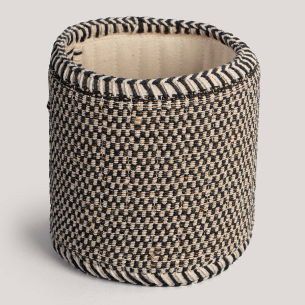 Yahya Black / Ivory Handwoven Sabala Natural Fibre Planter