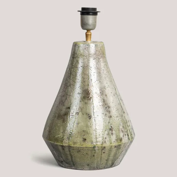 Rama Blue Gray Raku Ceramic Handmade Stoneware Lamp Base