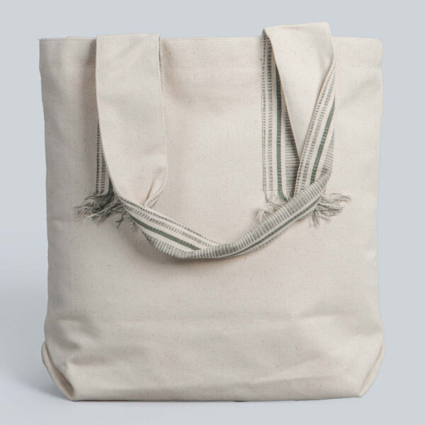 Sobha Ivory / Black Naga Handwoven Tote Bag (Medium)