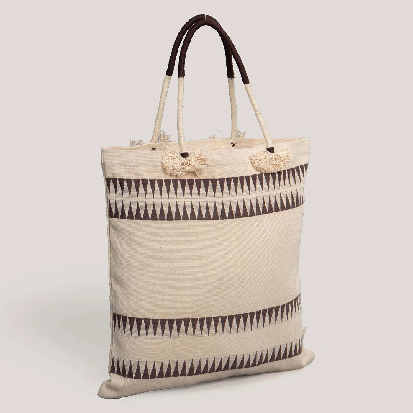 Ruhi Ivory Naga Handwoven Tote Bag (Medium)