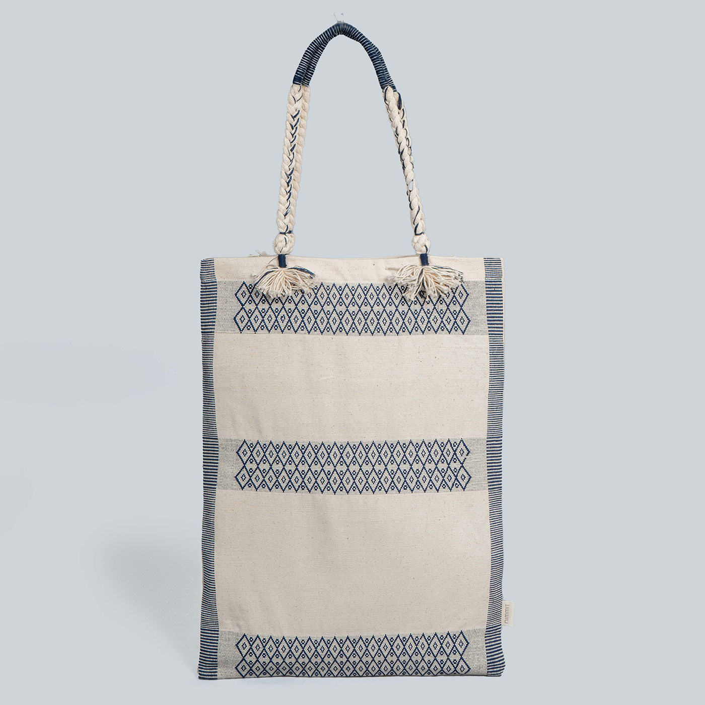 Mila Ivory Naga Handwoven Tote Bag (Medium)