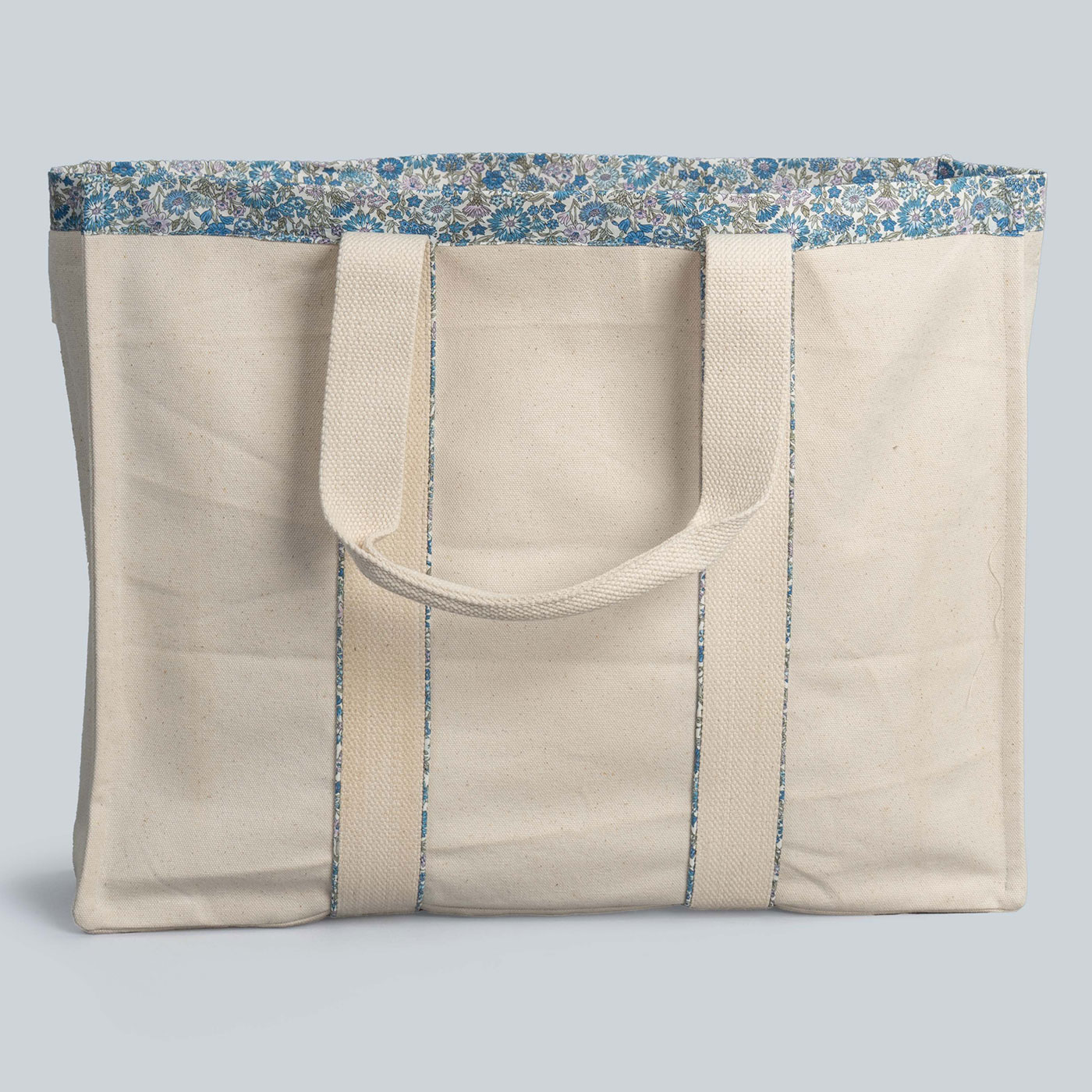 Tira Ivory / Blue Naga Handwoven Tote Bag (Big)