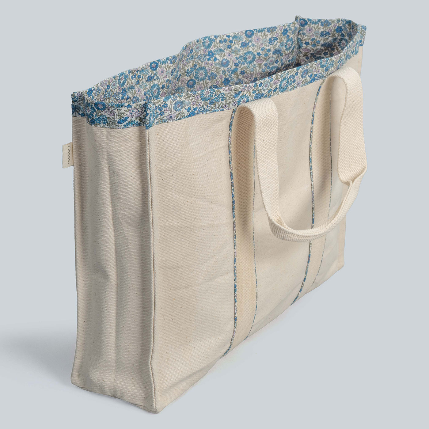 Tira Ivory / Blue Naga Handwoven Tote Bag (Big) - Image 2