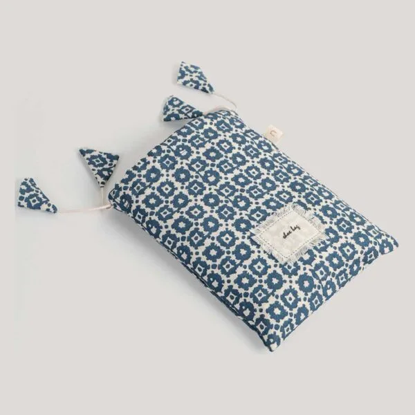 Roza Indigo Printed Cotton Shoe Bag