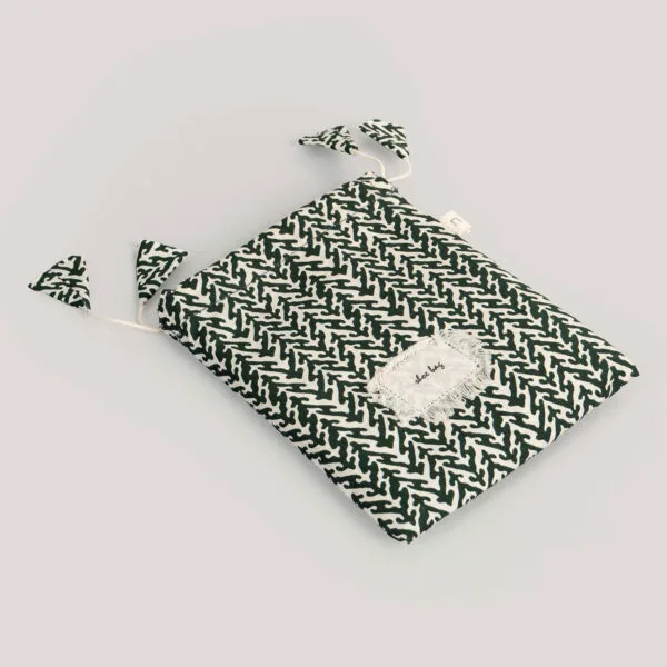 Manjaro Black Printed Cotton Shoe Bag