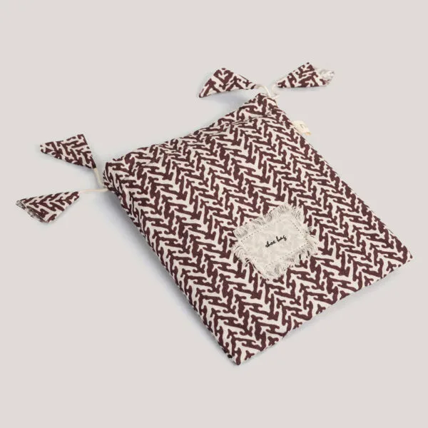 Manjaro Brown Printed Cotton Shoe Bag