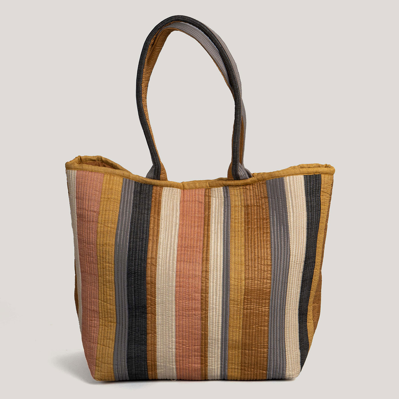 Mayur Multi Patchwork Quilted 100% Silk Tote Bag