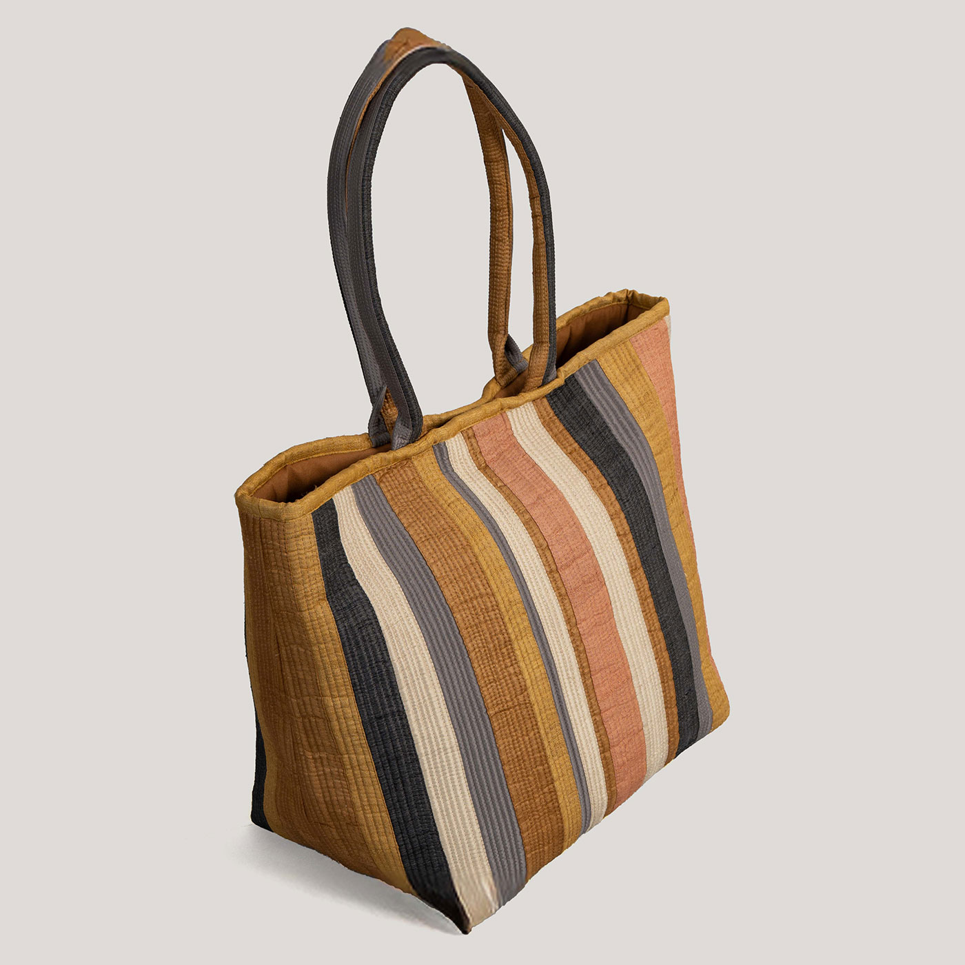 Mayur Multi Patchwork Quilted 100% Silk Tote Bag - Image 2