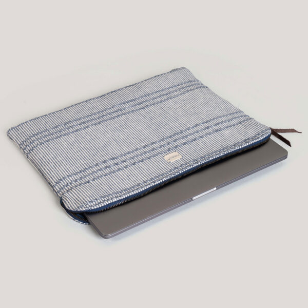 Aashima Blue Handwoven Cotton Laptop Sleeve (Big)