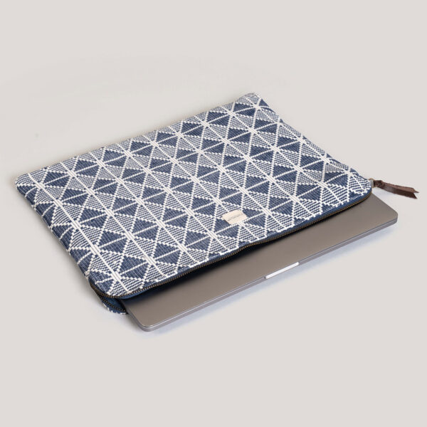 Diya Blue Handwoven Cotton Laptop Sleeve (Big)