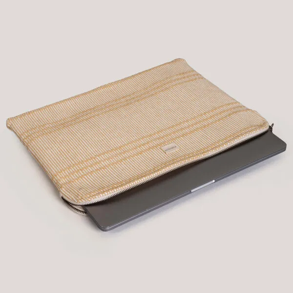 Aashima Ochre Handwoven Cotton Laptop Sleeve (Big)