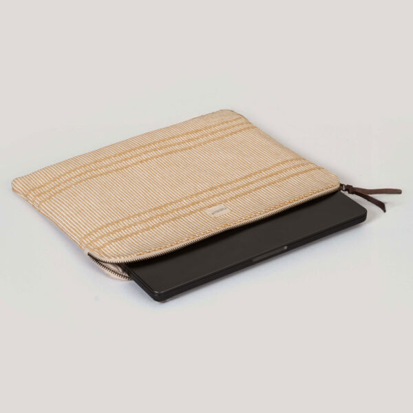 Aashima Ochre Handwoven Cotton Laptop Sleeve (Small)