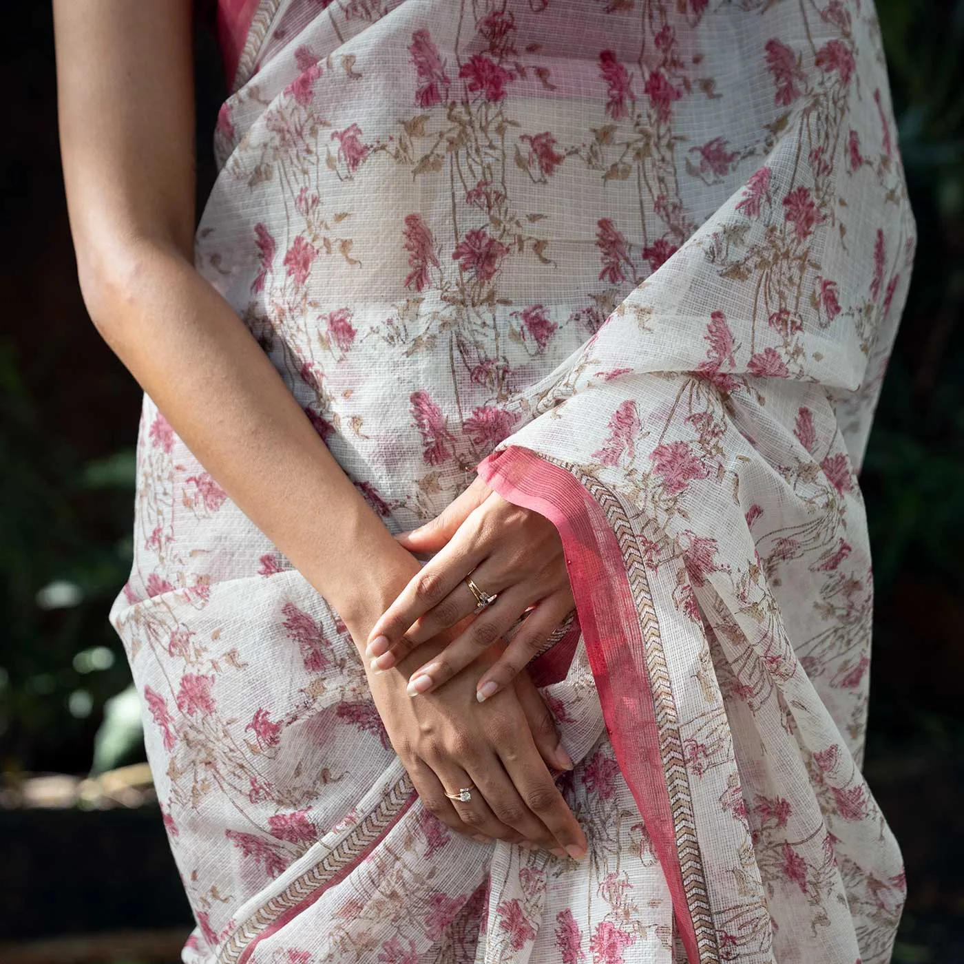 Megha Maroon Kota Doria Handwoven Cotton Silk Saree - Image 2
