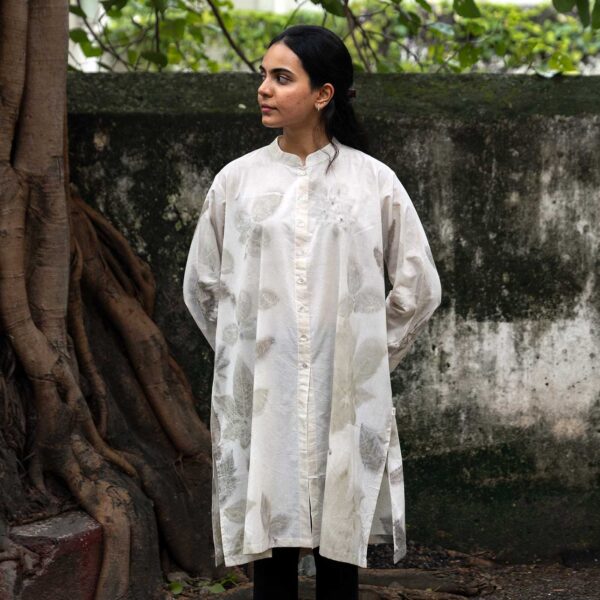 Tanima Ecru Eco Printed Bamboo Cotton Top